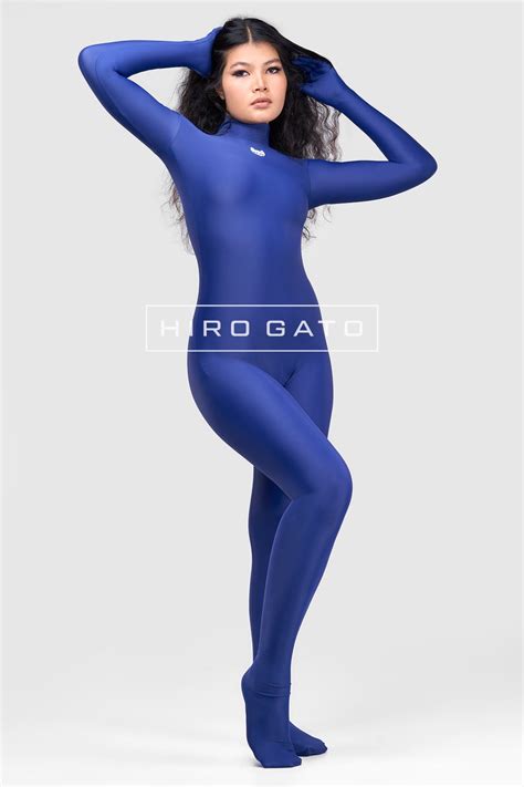 Hiro Gato Semi Matte Spandex Catsuit Navy Blue Burning Suit Etsy