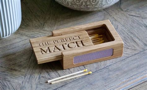 Engraved Wooden Matchstick Box