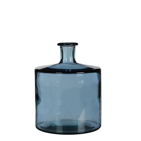 Mica Decorations Guan Glazen Fles H X Cm Blauw Leen Bakker