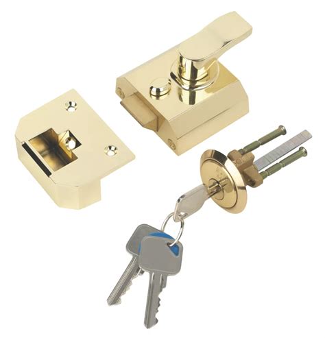 Smith And Locke Fire Rated Traditional Night Latch Electro Brass 40mm Backset Screwfix