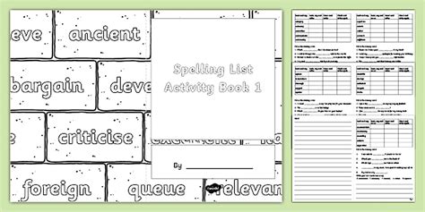 Year 5 And 6 Spelling List Activity Book 1 Teacher Made