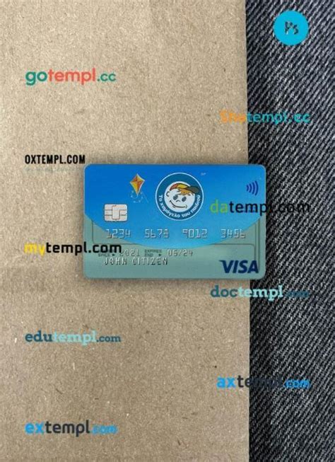 Greece Alpha Bank Visa Debit Card PSD Scan And Photo Realistic Snapshot