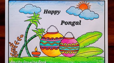 Pongal Festival Drawing Easy Steps Pongal Drawing How To Draw