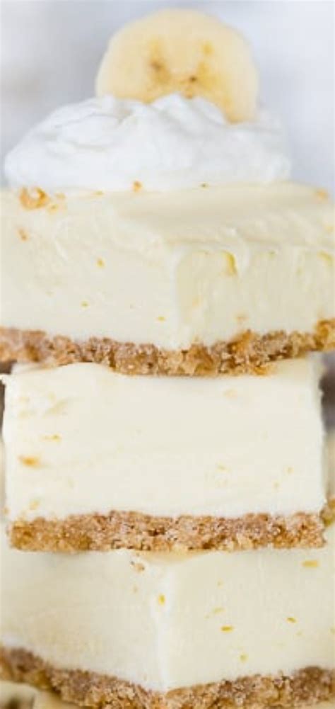 Easy Banana Cream Cheesecake Bars Simple No Bake Cheesecake Recipe