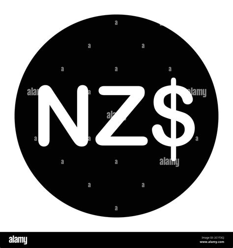 NZD New Zealand Dollar Currency Symbol. Black Illustration Isolated on a White Background. EPS ...