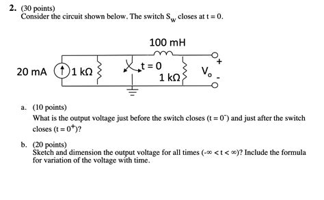 Solved 2 30 Points Consider The Circuit Shown Below The