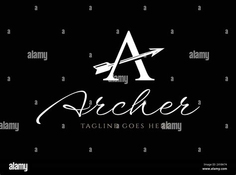 Initial Letter A For Arrow Arrowhead Archer Archery Logo Design Vector