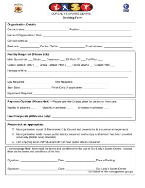 Fillable Online Booking Request Form For Tamworth Sports Dome Tamworth