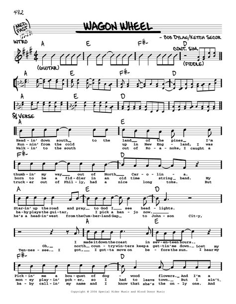 Violin Sheet Music For Wagon Wheel