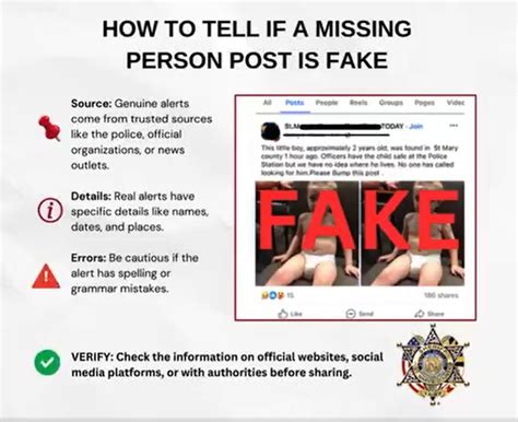 St. Mary's Sheriff's Office Warns Of Fake Missing Person Posts ... 