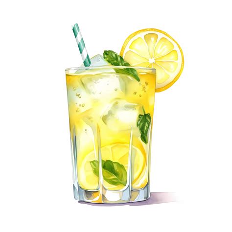 Refreshing Lemonade Watercolor Clipart Summertime Feel Digital