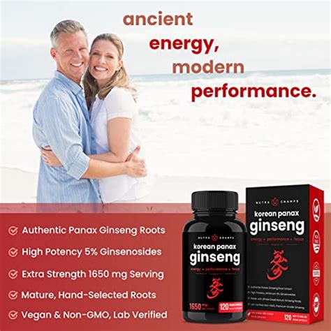 NutraChamps Korean Red Panax Ginseng Capsules Extra Strength