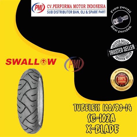 Jual BAN TUBELESS SWALLOW 100 90 14 M C Free Pentil Besi Di Lapak CV