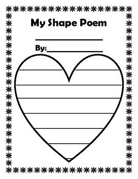 Shape Poem Template - Heart by Lesson Plans with Purpose | TPT