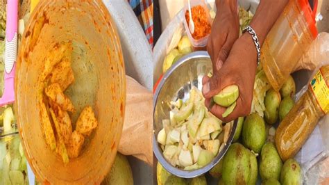 Indian Street Food Special Tasty Masala Pyara Guava Chaat Tasty