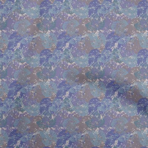 OneOone Silk Tabby Bluish Violet Fabric Autumn Leaves Diy Clothing