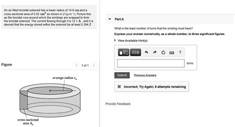 Solved An Air Filled Toroidal Solenoid Has Mean Radius Of Cm And