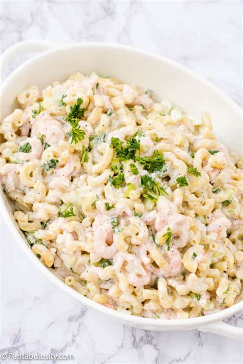 Creamy Shrimp Macaroni Salad - Fantabulosity