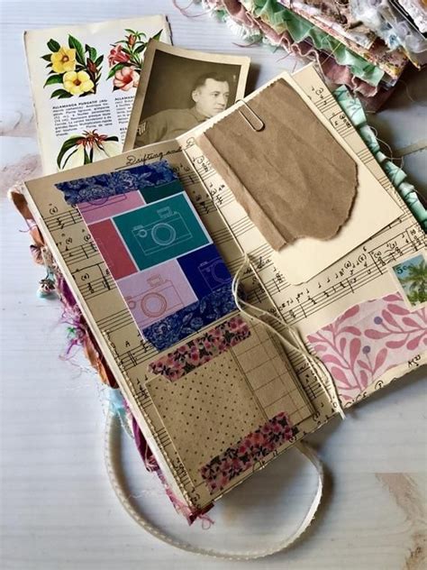 Scrappy Collage Traveler S Notebook In Standard Size Handmade Vintage