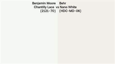 Benjamin Moore Chantilly Lace 2121 70 Vs Behr Nano White HDC MD 06