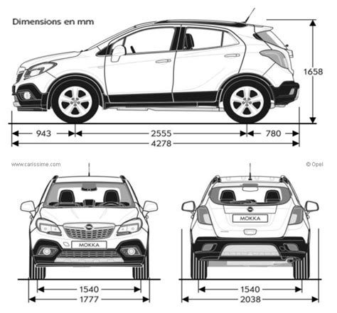 Opel Mokka Fiche Technique Dimensions