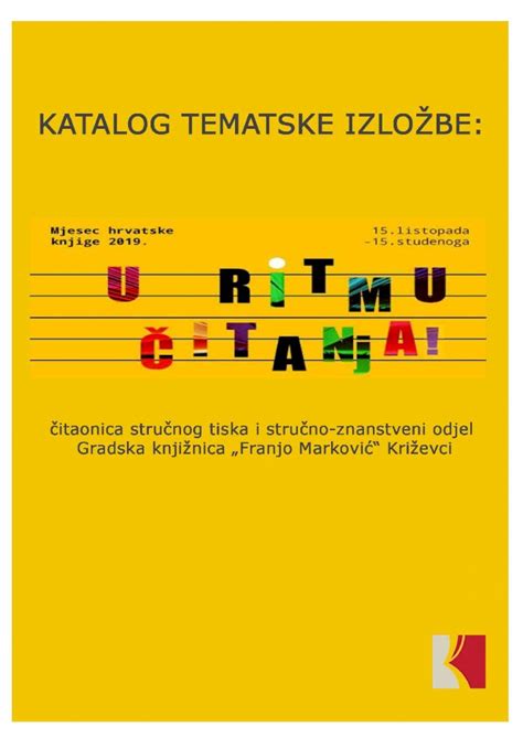 PDF Knjižnica Križevci katalog izložbe U ritmu čitanja TEMATSKE