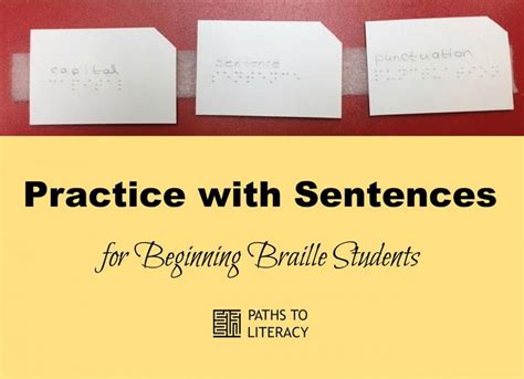 Braille Sentence Order Braille Activities Braille Help Teaching