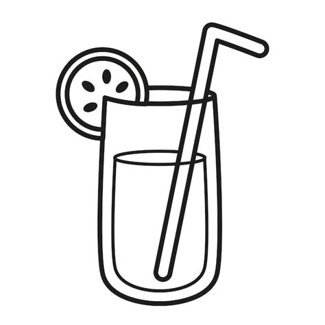 Premium Vector Illustration Black And White Juice