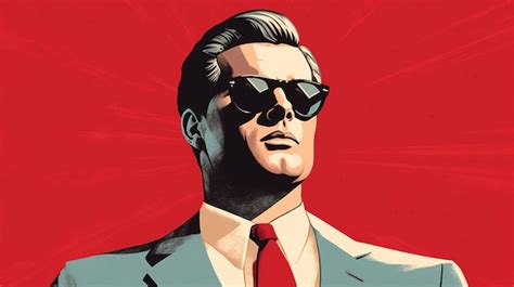 Premium Ai Image A Man Wearing Sunglasses And A Red Tie