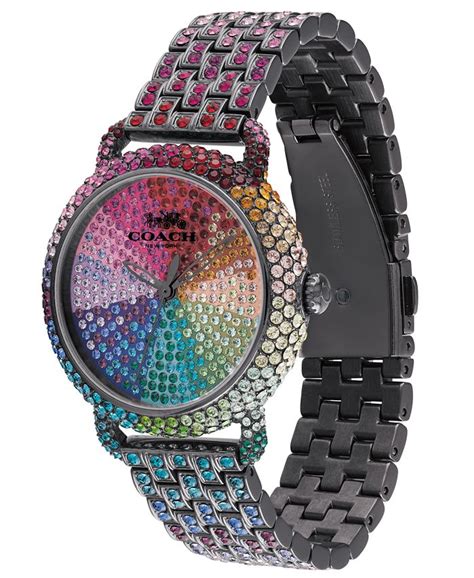 Coach Womens Delancey Multicolored Swarovski Bracelet Watch 36mm Macys