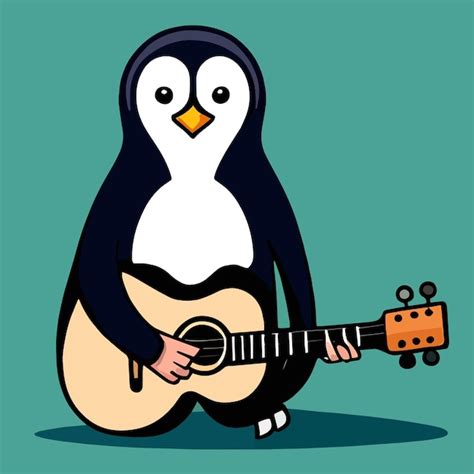 Lindo diseño de mascota para un pingüino sosteniendo un diseño de