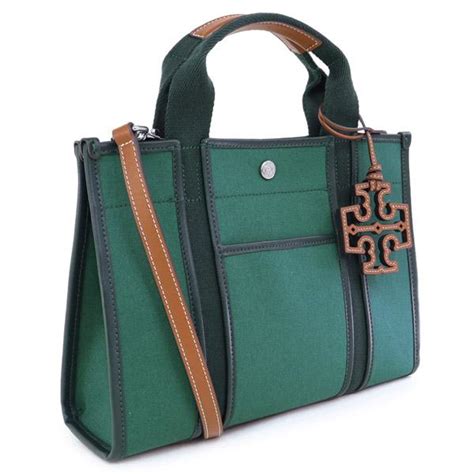 トリーバーチ TORY BURCH バッグ TWILL SMALL TORY TOTE トリー ツイル スモール トート グリーン