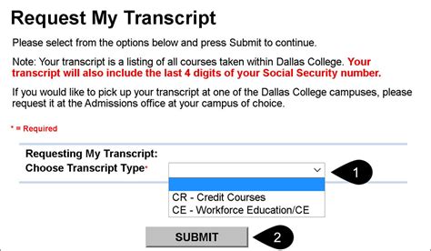 Request A Transcript Tutorials Dallas College