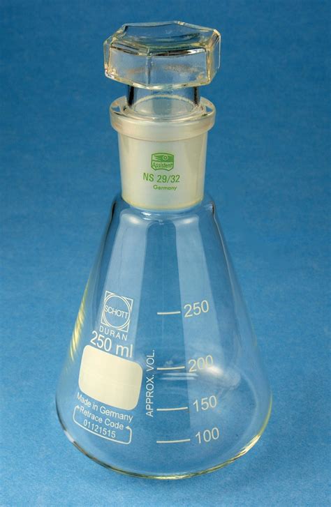 Karl Hecht Duran Ml Erlenmeyer Flask With Hollow Glass Stopper