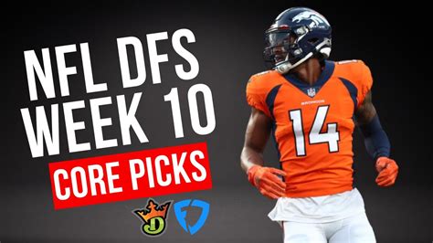 Nfl Dfs Core Picks Week 10 Draftkings And Fanduel Youtube