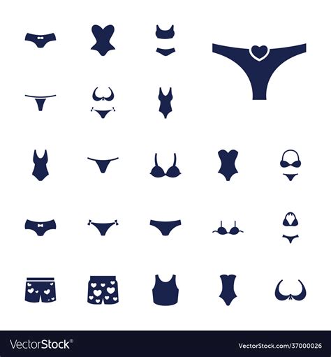 Lingerie Icons Royalty Free Vector Image Vectorstock