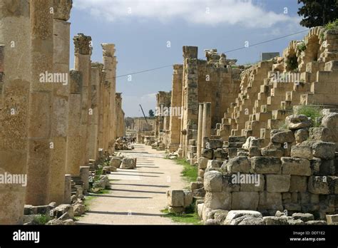 Cathedral Archaeological Site Of Jerash Jordan Stock Photo Alamy