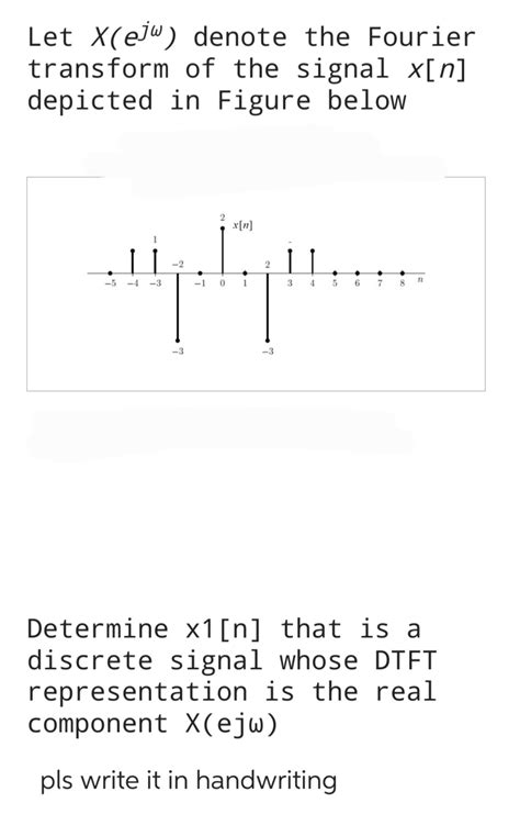 Answered Let X E Denote The Fourier Transform Of The Signal X[n] Depicted In Figure Below 1 5