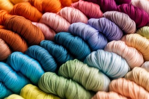 Premium Ai Image Colorful Knitting And Wool Materials