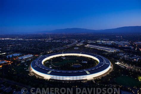 AerialStock | Apple Inc. Headquarters at dusk