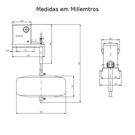 Chave Boia Nível Superior Vareta 0 7 metro Margirius CB 1008