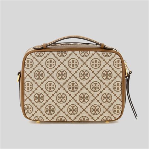 Tory Burch T Monogram Jacquard Camera Bag Hazelnut 79356 Lussocitta