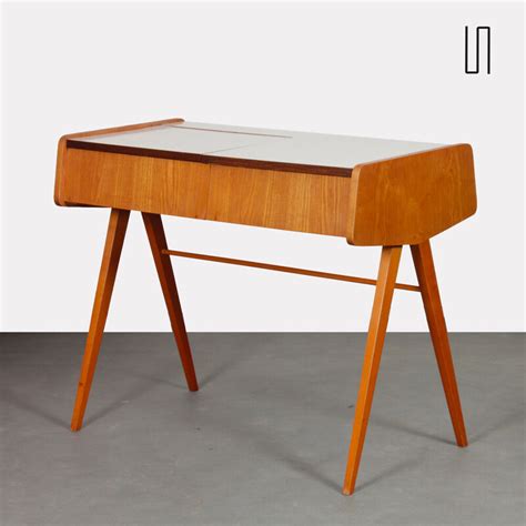 Bureau vintage en bois et formica Tchécoslovaquie 1970