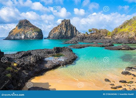 Pigs Bay Beach Baia Dos Porcos In Fernando De Noronha Island Brazil