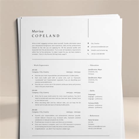 Elegant Resume Template for Word - Instant Download