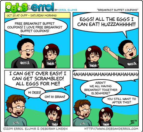 Comic 1099 – “Breakfast Buffet Coupons” | Debs & Errol