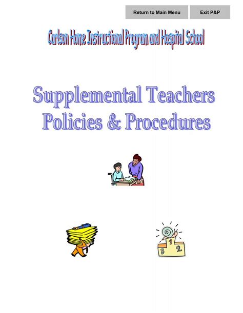 Supplemental Teacher Policies And Procedures Carlson Home