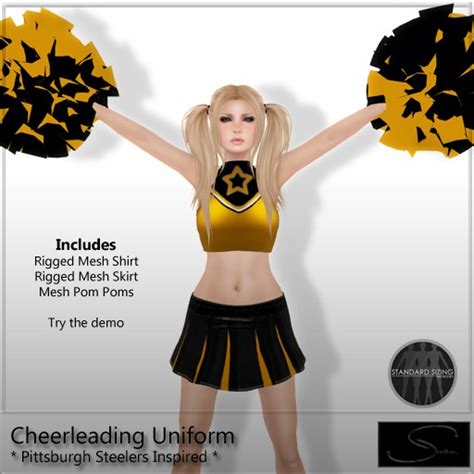 Second Life Marketplace - [Stellar] Cheerleader Uniform - Pittsburgh ...