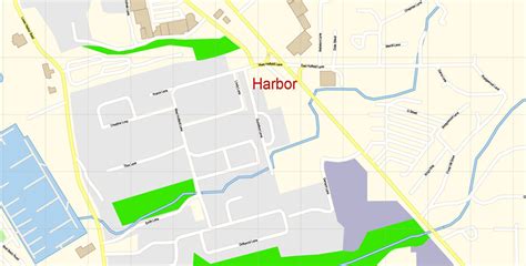 Brookings Oregon US Map Vector Exact City Plan High Detailed Street Map ...