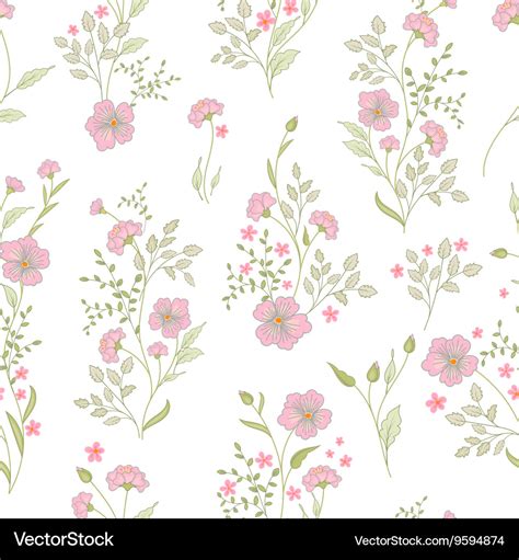 Small Flower Pattern Vintage Floral Seamless Vector Image